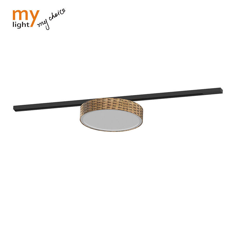 Linear Led Track Lights Series With Rattan Lamp Cover