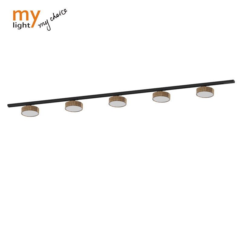 Linear Led Track Lights Series With Rattan Lamp Cover