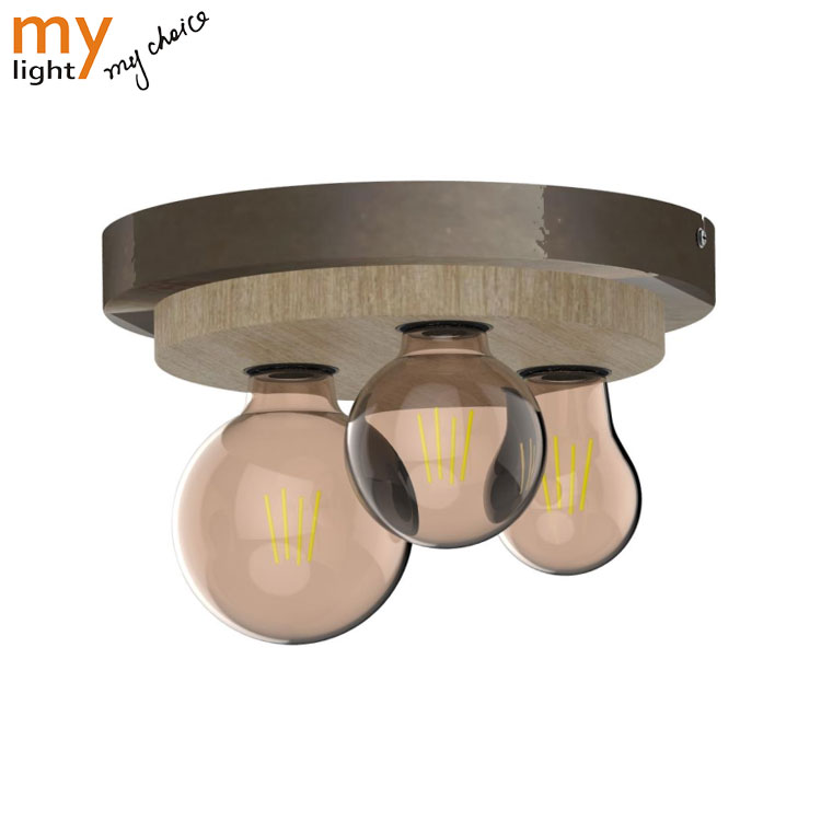 Wood Grain Base Decorative Spot Ceiling Lamp Series Indoor With E27 Socket