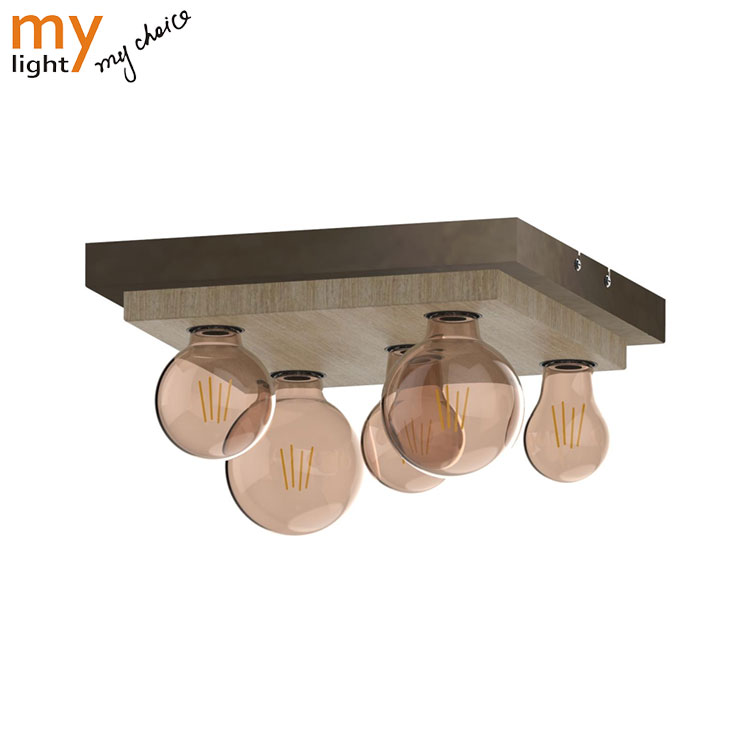 Wood Grain Base Decorative Spot Ceiling Lamp Series Indoor With E27 Socket