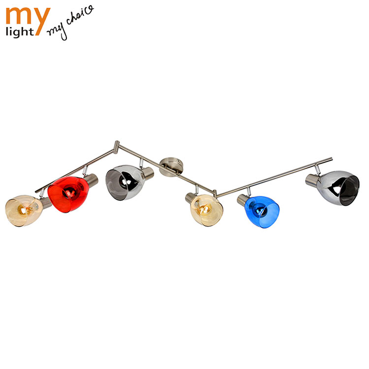 Colorful Glass Lamp Shade E27 Socket Led Spotlight Ceiling With 1er,2er,3er,4er,6er