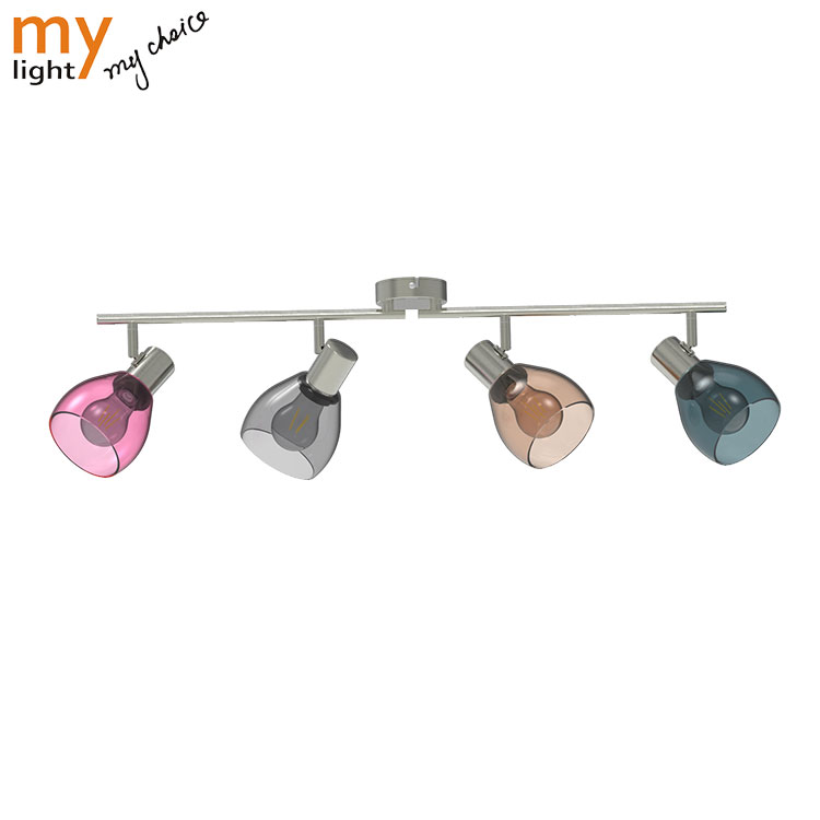 Colorful Glass Lamp Shade E27 Socket Led Spotlight Ceiling With 1er,2er,3er,4er,6er