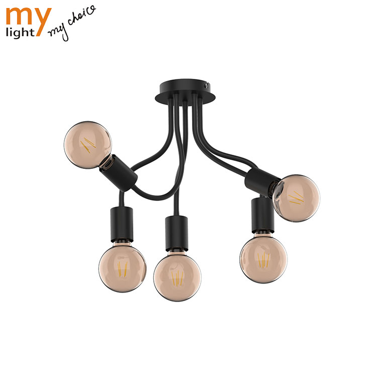 LED Modern Ceiling Light 5 Heads Series Retro Metal Chandeliers Light Fixture For Kitchen Bedroom