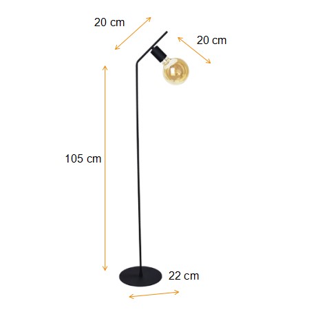 Retro Sand Black LED E27 Floor Lamp For Home Office Reading