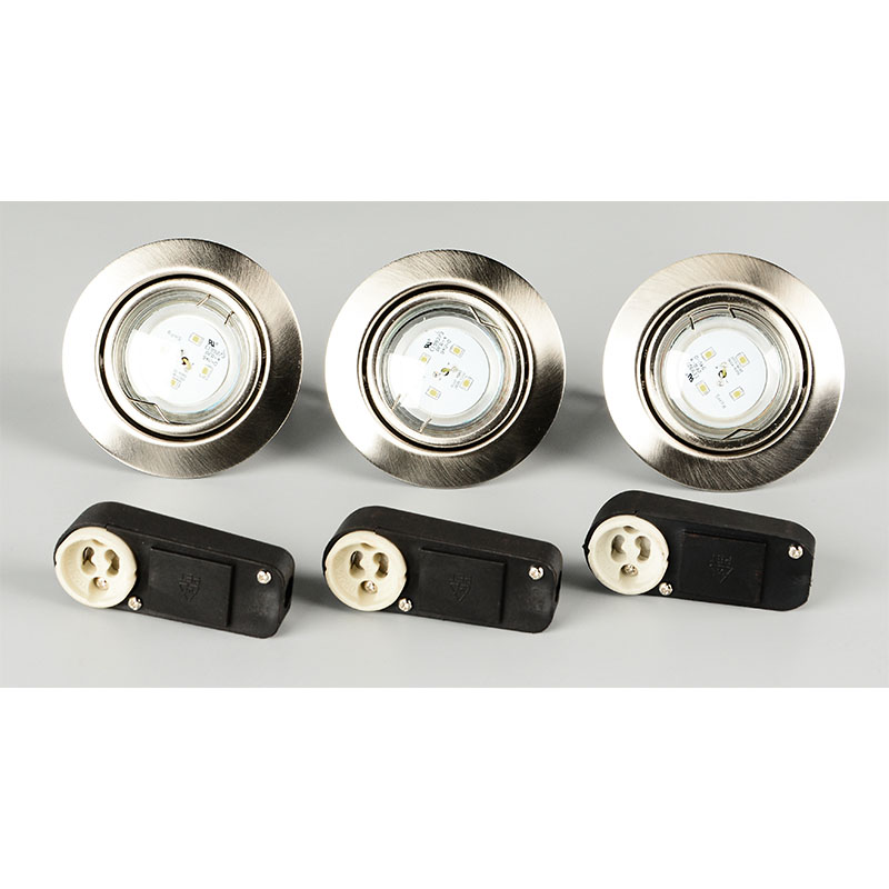 Aluminum LED Downlight Set GU10 Mounting Ring Trim Housing with adjustable holder